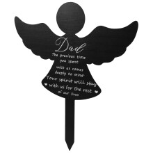5Pz Stecca Memoriale Angelo Acrilica Nero Per Decorazione Esterni