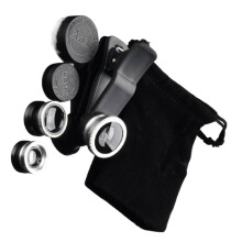 3 In 1 Camera Lens ClipOn For Smartphones Wide Angle Macro Fisheye Silver