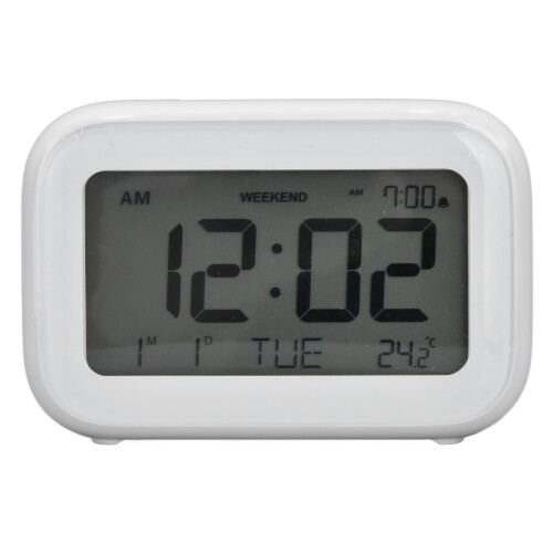 Elegant Digital Alarm Clock, White Mini Clock With LCD Display And Snooze Function For Home And Office Use