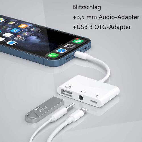 Προσαρμογέας USB σε USB Plug And Play για iPhone, Πολυλειτουργικός προσαρμογέας USB C Otg με θύρα