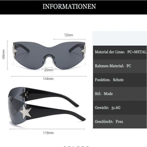 Γυαλιά ηλίου UV400Goggles, μοντέρνα πανκ γυαλιά ηλίου με ρετρό σχήμα γυαλιών, unisex 2