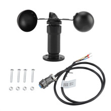 Digital Wind Anemometer With 3 Cup System, Aluminum Alloy Weather Station Wind Speed Sensor Low Power Consumption Long Life Anti Corrosion Wind Gauge