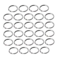 Sølvfarvede nikkelmetalnøgleringer, konstruktion i rustfrit stål, pålidelige delte nøgleringe, poleret rund ring, nem at bruge, holdbart