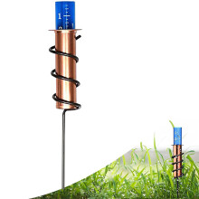 Outdoor Accurate Rain Gauge for Garden Monitoring, Decorative Rain Gauge Stake with Solid Copper Build and Shatterproof Measurement Tube, Provides Lea