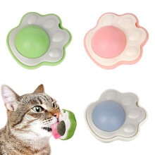 Self Grooming Cat Accessories for Healthy Cats, Cat Self Groomer with Adhesive Mount and Rotating Catnip Ball, Wall Mounted Lick Toy for Hairball