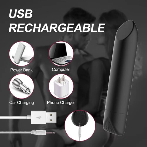Vibrating Bullet Mini Vibrator with 10 Vibration Modes, Waterproof Compact Travel Size 2