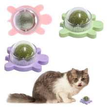 Katteurtbolde, vægklæbede kattelegetøj med intens mintsmag, sunde tyggegummi til katte, stresslindring for katte, økologiske katteurtplanter