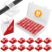 Kabelmanagement-Clips, wasserdichtes Design, Kabelversteck für unter dem Schreibtisch, im Garten, in der Garage (transparent, 60 Stück)