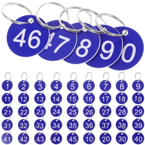 250Sets Blaue Nummernschilder Mit Stabilem Eisenring 1