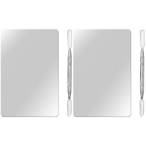 2Sets Glatte Makeupplatte Mit Spatel Für Nageldesign 1