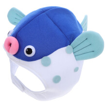 2Stk Blaue Lustige Cartoon Puffer Fish Cosplay Mütze Leicht Zu