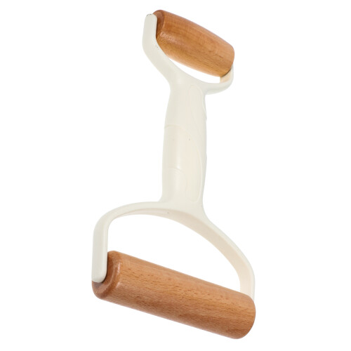 2Stk Holz Teigroller Mit Kunststoffgriff, Dual-End Back Beige 2