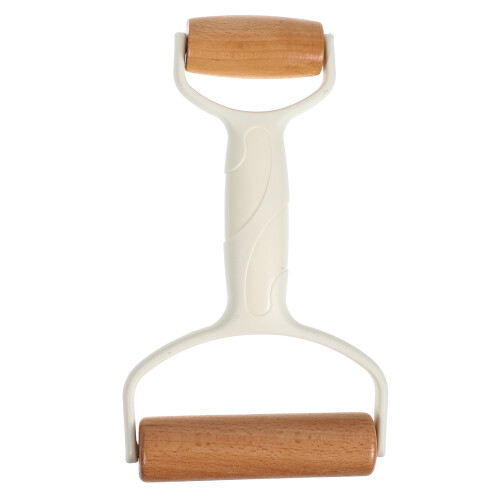 2Stk Holz Teigroller Mit Kunststoffgriff, Dual-End Back Beige 1