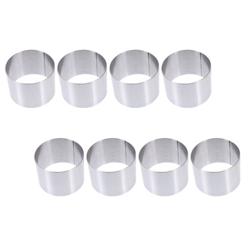 40Stk Runde Backformen Wiederverwendbare Kuchenringe Silber 2
