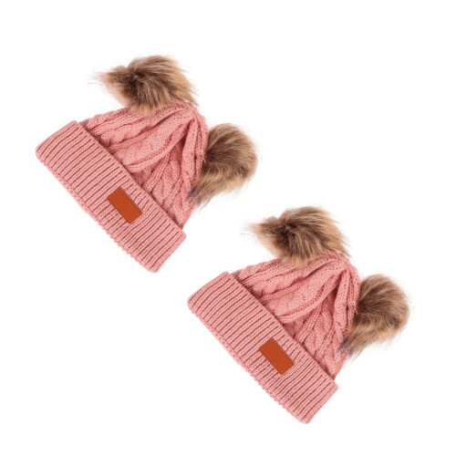 2St Comfortabele Roze Gebreide , Warm En Modieus 1
