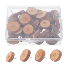 80Stk Braune Holz-Pushpins Für Pinnwand Und Wand Büro Deko Befestigung