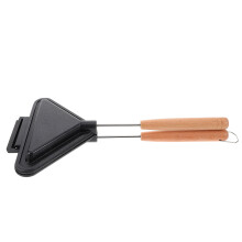 3Stk Sandwich Pfanne Gusseisen Holzgriff Antihaft