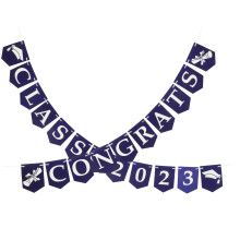 2Sets Blaue Partybanner Abschlussfeier Class of 2023 Wiederverwendbar