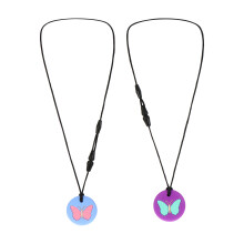 2St Silicone Kinder Bijtring Ketting Zwart Comfortabel En Leuk