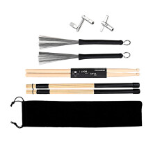 2Sets Drum Stick Set Mit Draht-Bürste Und Stimmschlüssel Für Anfänger