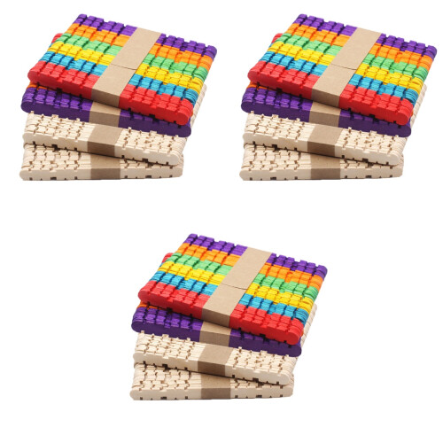 600Stk Farbige Holzstäbchen Und Bastelmaterial Kinder Geschenk 2