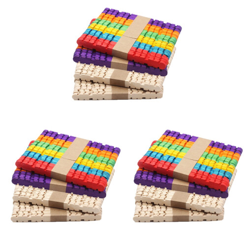 600Stk Farbige Holzstäbchen Und Bastelmaterial Kinder Geschenk 1