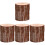 4Pcs Rustic Wood Stump Candlestick Holders Durable Tea Light Holders 4