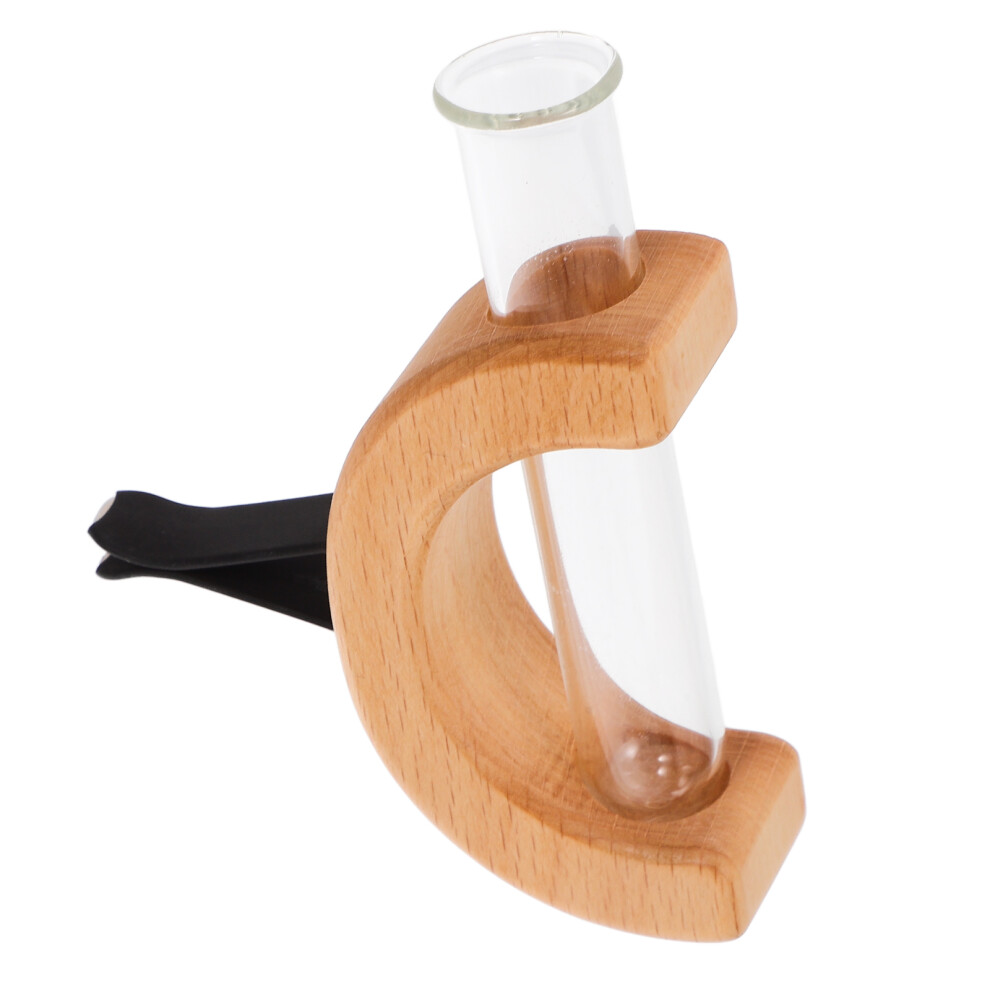 5Pcs Refillable Car Vase Vent Clips Wooden Glass Bottle Air Freshener 3591263186640
