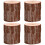 4Pcs Rustic Wood Stump Candlestick Holders Durable Tea Light Holders 7