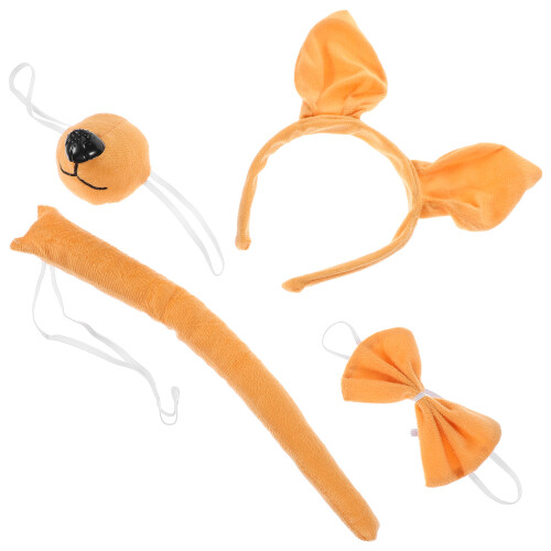 5Set Cosplay Orecchie Animale Con Coda E Naso 2