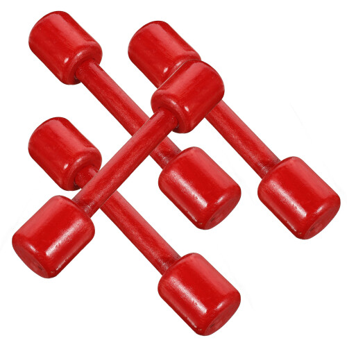 16Pz Manubri in Legno Per Bambini Rosso Gioco E Esercizio Casa 1