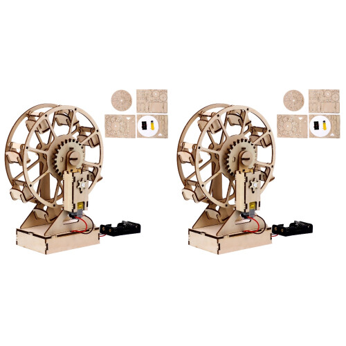 2Pcs Wooden Coffee 3D Kids Puzzles DIY Creative Assembling Toy 2