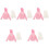 5Set Outfit Per Bambola Ragazza in Cotone Rosa E Gonna Elegante 5