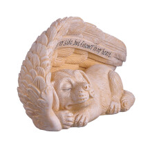 2Pz Ornamento Cane Angelo in Resina Per Decorazione Giardino