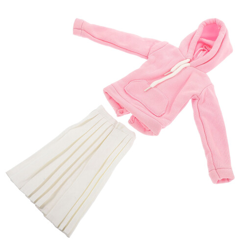 5Set Outfit Per Bambola Ragazza in Cotone Rosa E Gonna Elegante 2