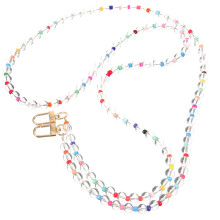 5Pcs Transparent Plastic Beaded Phone Wrist Strap Keychain Lanyard