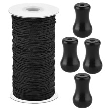 2Set Pomelli Nero in Nylon PVC Per Tende E Tapparelle