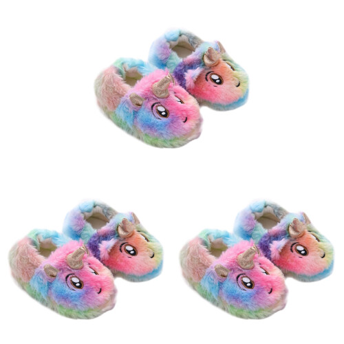 3Pares Chinelos Infantís Para Casa Silenciosos Quentes E 1