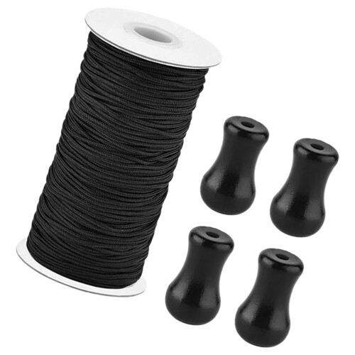 2Set Pomelli Nero in Nylon PVC Per Tende E Tapparelle 1