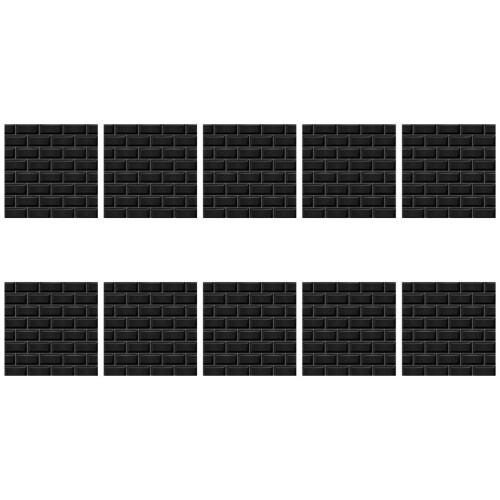 Stickers Tuiles Décoratives Murales Noir PVC DIY
