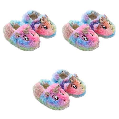 3Pares Chinelos Infantís Para Casa Silenciosos Quentes E 2