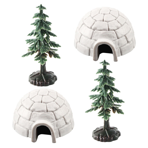 5Conjuntos Mini Casas De Gelo De Plástico Multicolor Para E Natal 2