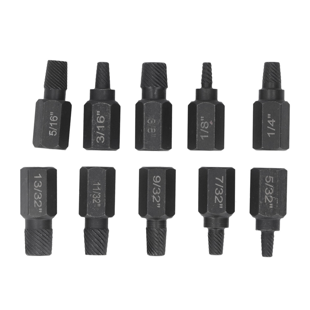 10Pcs Broken Screw Extractor Set 1/8 To 3/8In Chrome Vanadium Steel 6941368904651