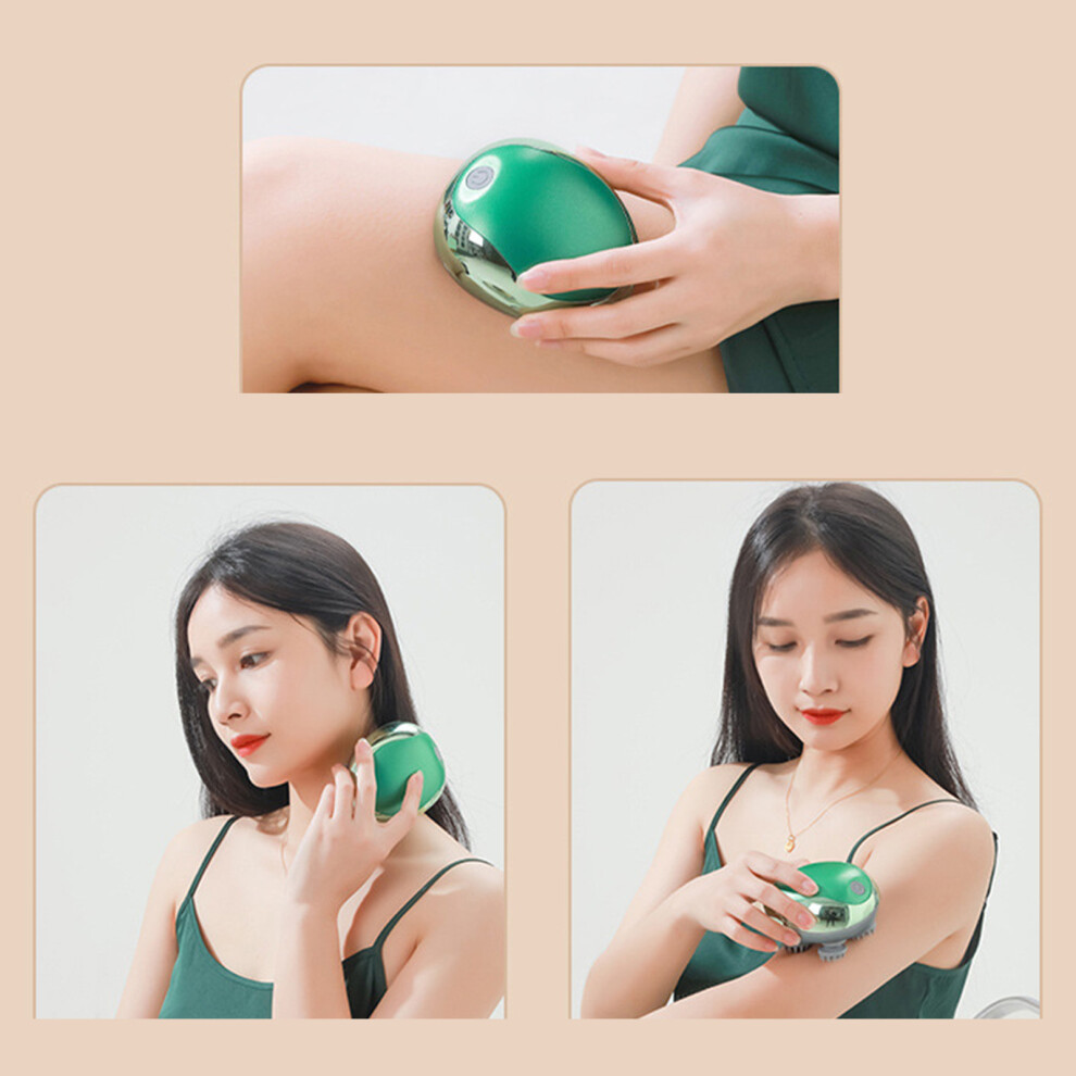 Mini Electric Waterproof Scalp Massager, Portable, Rechargeable in Green