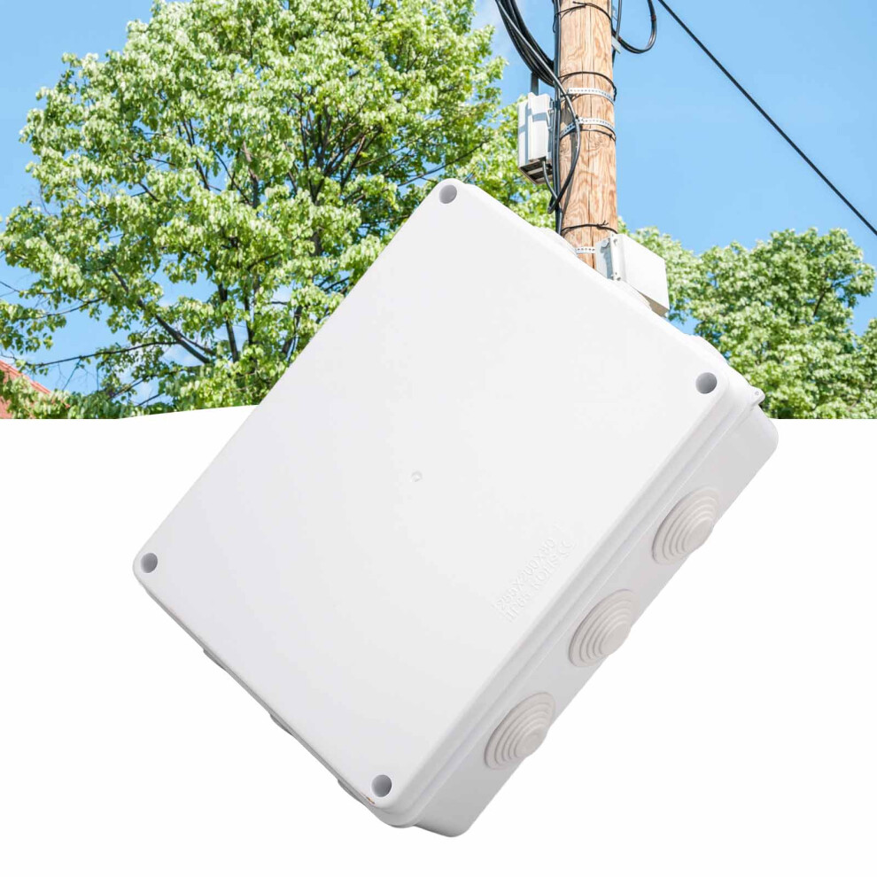 Ip65 Waterproof Abs Junction Box 255X200x80mm With Rubber Plug For Outdoor Use 6921368905230