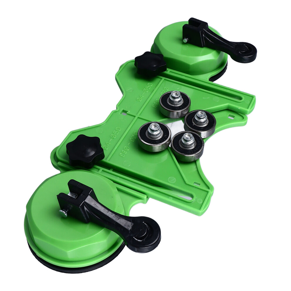 Adjustable Tile Hole Saw Guide Jig With 2 Suction Cups, 4 Drill Bits, Portable Plastic 4611368905300