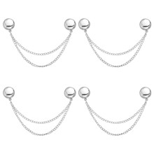 Magnetic Clothing Clips 4Pack, Pinless Magnetic Button Clips for Sleeves, Skirts, Dresses, MultiFunction, Silver