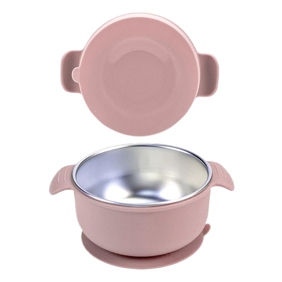 Baby Food Bowl Suction Bowl Set Stainless Steel Snack Plates Spill Proof Anti Scald Toddler Snack Cup Pot Weaning
