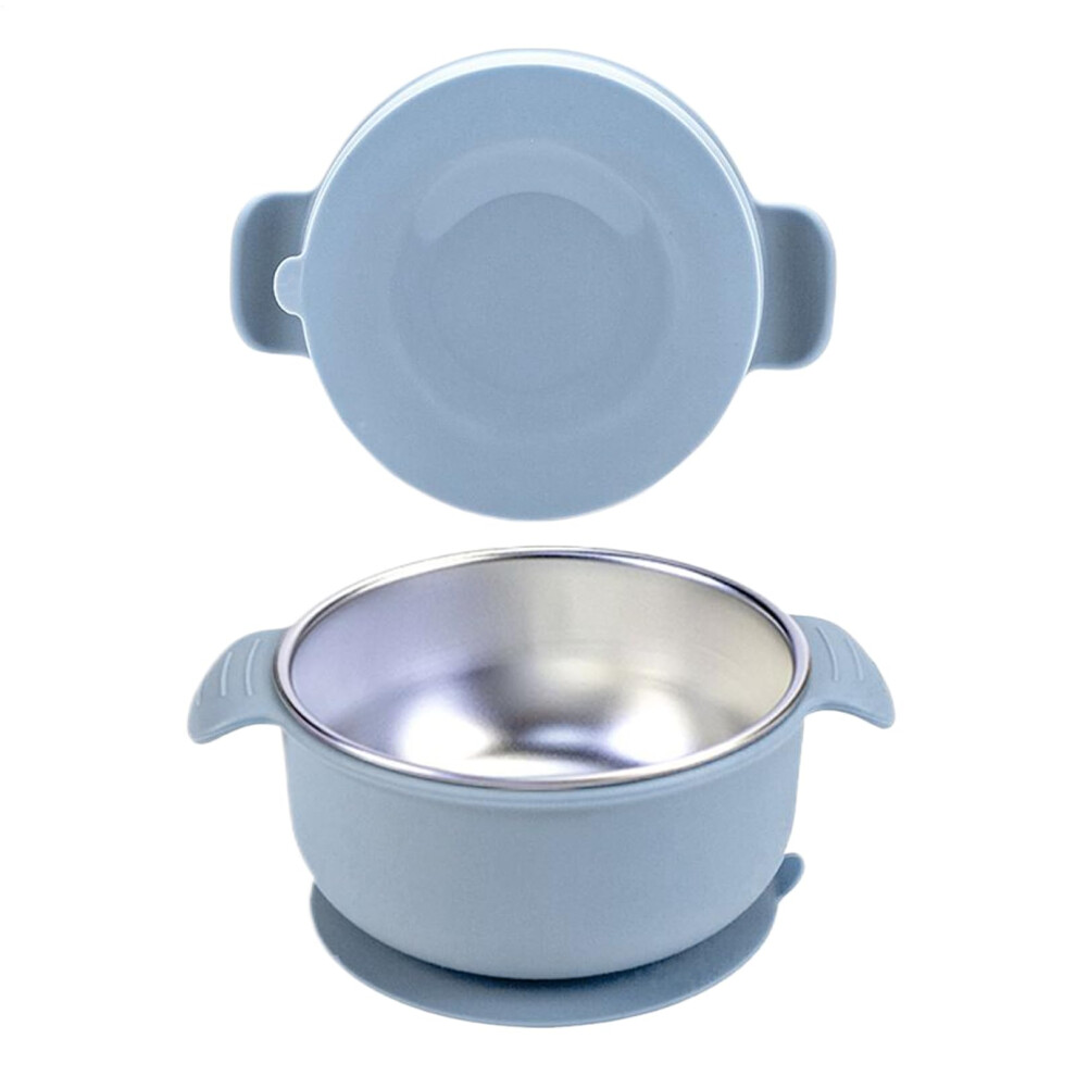 Baby Feeding Bowl Stainless Steel with Silicone Coating AntiScald Toddler Dish Dishwasher Safe
