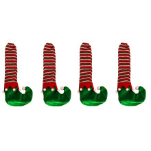Christmas Striped Furniture Foot Sleeves Soft Fabric-Green 4
